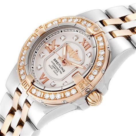 breitling women's watch with diamonds|breitling galactic women's watch.